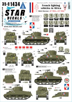 画像1: STAR DECALS[SD35-C1434]1/35 WWII アフリカのフランス軍戦闘車両＃4 第6/第12アフリカ騎兵連隊のM4A2シャーマン 1943/44年