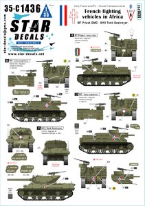 画像1: STAR DECALS[SD35-C1436]1/35 WWII アフリカのフランス軍戦闘車両＃6 第62砲兵連隊/第7アフリカ騎兵連隊のM7プリースト/M10駆逐戦車 (1)