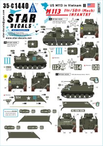 画像1: STAR DECALS[SD35-C1440]1/35 現用 ベトナム戦争のM113＃2 第50歩兵(機械化)連隊第1大隊のM113A1 ACAV (1)