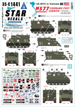 画像1: STAR DECALS[SD35-C1441]1/35 現用 ベトナム戦争のM113＃3 第17騎兵連隊第1大隊/第5歩兵(機械化)連隊第1大隊/第50歩兵(機械化)連隊第1大隊のM577A1コマンドポスト