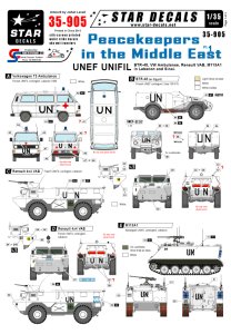 画像1: STAR DECALS[SD35-905] 1/35 中東の国連平和維持軍 #1 BTR-40,フォルクスワーゲンT3,VAB,M113A1 デカールセット (1)