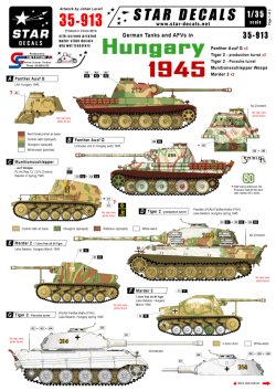 画像1: STAR DECALS[SD35-913] 1/35 ドイツ戦車 ハンガリー1945 パンターG、ティーガーII、マーダーII デカールセット