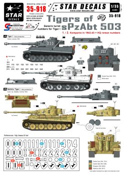 画像1: STAR DECALS[SD35-918] 1/35 第503重戦車大隊のティーガー #1 1942-1943 冬季 デカールセット