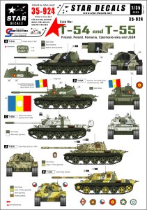 画像1: STAR DECALS[SD35-924] 1/35 冷戦期のT-54/55 フィンランド、ポーランド、ルーマニア、チェコ、ソ連 デカールセット (1)