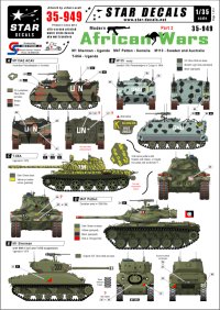 STAR DECALS[SD35-949]1/35　アフリカの戦争 #2. T-54A/M1シャーマン/M47/M113デカールセット