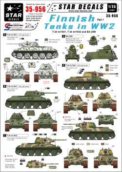 画像1: STAR DECALS[SD35-956]1/35　 第二次大戦のフィンランド軍戦車#1.T34,BA-20M