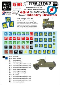 画像1: STAR DECALS[SD35-965]1/35 英第43「ウェセックス」歩兵師団デカールセット 北西ヨーロッパ1944-1945 (1)