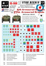 STAR DECALS[SD35-968]1/35　英第4機甲旅団&第27機甲旅団 北西ヨーロッパ 所属全部隊標識デカールセット