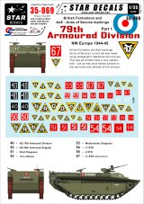 STAR DECALS[SD35-969]1/35　英第79機甲師団「ホバーツファニー」 北西ヨーロッパ 所属全部隊標識デカールセット