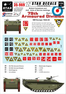 画像1: STAR DECALS[SD35-969]1/35　英第79機甲師団「ホバーツファニー」 北西ヨーロッパ 所属全部隊標識デカールセット (1)