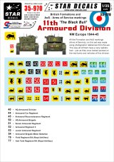 STAR DECALS[SD35-970]1/35　英第11機甲師団「黒い雄牛」北西ヨーロッパ 所属全部隊標識デカールセット