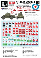 STAR DECALS[SD35-971]1/35　英第7機甲師団「砂漠のネズミ」北西ヨーロッパ 所属全部隊標識デカールセット