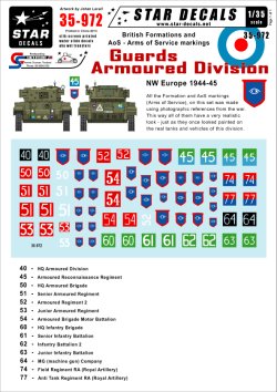 画像1: STAR DECALS[SD35-972]1/35　北西ヨーロッパの英近衛機甲師団 所属全部隊標識デカールセット