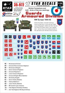 画像1: STAR DECALS[SD35-972]1/35　北西ヨーロッパの英近衛機甲師団 所属全部隊標識デカールセット (1)