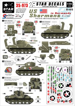 画像1: STAR DECALS[SD35-973]1/35　ノルマンディの米軍シャーマン第741戦車大隊、第66機甲連隊、トント号デカールセット