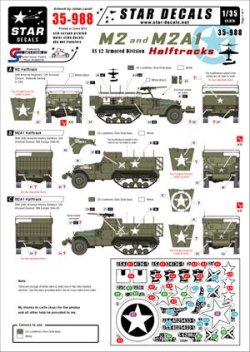 画像2: STAR DECALS[SD35-988]1/35　WWII 米 第12機甲師団の M2/M2A1　ハーフトラック デカールセット