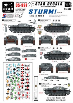 画像1: STAR DECALS[SD35-997]1/35　突撃砲#3. III号突撃砲B型 デカールセット