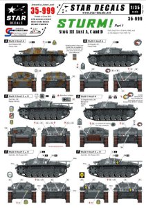 画像1: STAR DECALS[SD35-999]1/35　突撃砲#1 III号突撃砲A/B/C/D型 デカールセット (1)