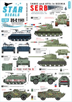 画像1: STAR DECALS[SD35-C1141]1/35 ボスニア紛争のAFV #6 セルビア人のT-34,BRDM-2他