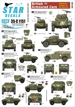 画像1: STAR DECALS[SD35-C1151]1/35 WWII英 スタッグハウンド,ハンバーSC,M3スカウトカー