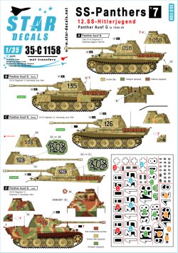 画像1: STAR DECALS[SD35-C1158]1/35 WWII独 武装親衛隊のパンター #7 ヒトラーユーゲント師団