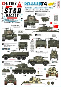 画像1: STAR DECALS[SD72-A1162]1/72 現用 キプロス紛争1974＃1 トルコ軍とギリシャ系キプロス軍のAFV M47/M48A1/M106A1/M113A1/T-34-85/BTR-152V1/マーモン・ヘリントン (1)