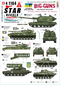 STAR DECALS[SD72-A1164]1/72 現用 ウクライナの戦争＃21 ウクライナ軍の大口径自走砲/ロケット砲 2S1グヴォズジーカ/2S9ノナ/2S19ムスタ-S/TOS-1A/BM-21グラード(2022-2024年)