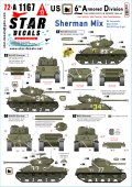 STAR DECALS[SD72-A1167]1/72 WWII アメリカ 「ザ・スーパー6」ヨーロッパの第6機甲師団＃1 1944-45年 第15/第68/第69戦車大隊 M4シャーマン編 M4コンポジット/M4A3/M4A3E8イージーエイト