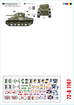 画像3: STAR DECALS[SD72-A1167]1/72 WWII アメリカ 「ザ・スーパー6」ヨーロッパの第6機甲師団＃1 1944-45年 第15/第68/第69戦車大隊 M4シャーマン編 M4コンポジット/M4A3/M4A3E8イージーエイト