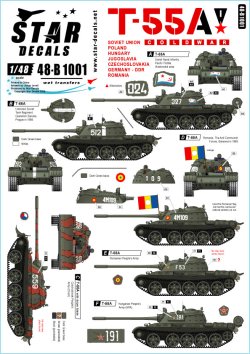 画像1: STAR DECALS[SD48-B1001]1/48 現代 露/ソ 冷戦時代のT-55A ソビエト及びワルシャワ機構