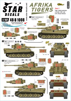 画像1: STAR DECALS[SD48-B1008]1/48 独 アフリカンタイガース チュニジアでのタイガー 1942〜43 第501重戦車大隊及び第10装甲師団