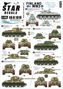 画像1: STAR DECALS[SD48-B1010]1/48 WWII 第二次大戦のフィンランド＃2 T-34m/41 T-34m/43 T-34/85 (1)