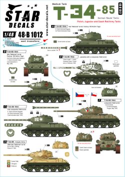 画像1: STAR DECALS[SD48-B1012]1/48 WWII 露/ソ T-34-85中戦車 諸外国のT-34-85 ドイツ鹵獲戦車 ポーランド ユーゴスラビア チェコ赤軍