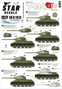 画像1: STAR DECALS[SD48-B1013]1/48 WWII 露/ソ T-34-85中戦車 ソビエト赤軍のT-34/85戦車 1944〜45 (1)