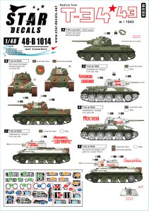 画像1: STAR DECALS[SD48-B1014]1/48 WWII 露/ソ T-34-76戦車 ソビエト赤軍が運用したT-34 1943年型 1943〜44 (1)