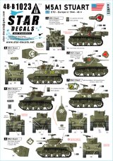 STAR DECALS[SD48-B1023]1/48 WWII アメリカ ヨーロッパ戦線のM5A1スチュアート 1944-45年