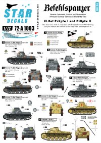 STAR DECALS[SD72-A1003]1/72 WWII独 I/II号指揮戦車 デカールセット