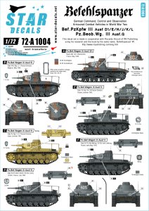 画像1: STAR DECALS[SD72-A1004]1/72 WWII独 III号指揮/観測戦車 デカールセット (1)