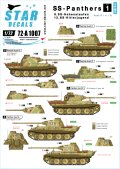 STAR DECALS[SD72-A1007]1/72 WWII独 武装親衛隊のパンター #1 デカールセット 第9/第12師団
