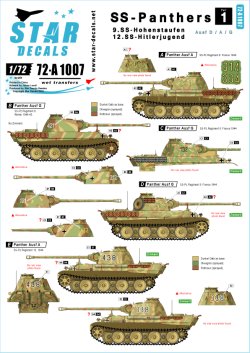 画像1: STAR DECALS[SD72-A1007]1/72 WWII独 武装親衛隊のパンター #1 デカールセット 第9/第12師団