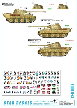 画像2: STAR DECALS[SD72-A1007]1/72 WWII独 武装親衛隊のパンター #1 デカールセット 第9/第12師団