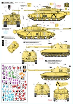 画像2: STAR DECALS[SD72-A1010]1/72 湾岸戦争1991 #1 デカールセット 英チャレンジャー/M109A2