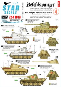 画像1: STAR DECALS[SD72-A1013]1/72 WWII独 指揮戦車 #6 パンターD/A/G型 デカールセット (1)