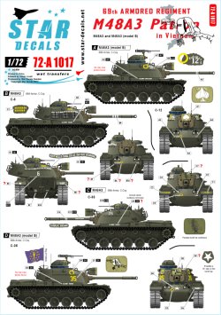 画像1: STAR DECALS[SD72-A1017]1/72 ベトナム戦のM48A3  第69戦車連隊