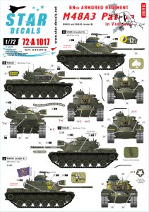 画像1: STAR DECALS[SD72-A1017]1/72 ベトナム戦のM48A3  第69戦車連隊 (1)