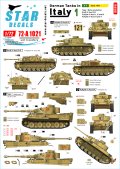 STAR DECALS[SD72-A1021]1/72 WWII 独 イタリア戦線のドイツ戦車＃1 シチリア島編1943年 タイガーI極初期型 III号突撃F/8型 III号戦車J/N/M 型IV号G/H型