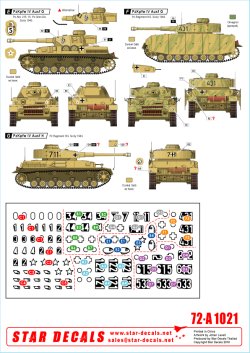 画像2: STAR DECALS[SD72-A1021]1/72 WWII 独 イタリア戦線のドイツ戦車＃1 シチリア島編1943年 タイガーI極初期型 III号突撃F/8型 III号戦車J/N/M 型IV号G/H型