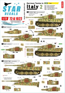 画像1: STAR DECALS[SD72-A1022]1/72 WWII 独 イタリア戦線のドイツ戦車＃2 タイガーI初期型 タイガーI中期型 タイガーI後期型 (1)