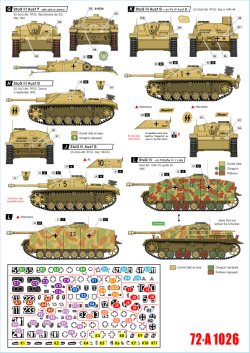 画像2: STAR DECALS[SD72-A1026]1/72 WWII 独 イタリア戦線のドイツ戦車＃6 III号突撃砲F/8型 III号突撃砲G型 IV号突撃砲(IV号戦車J型車体)