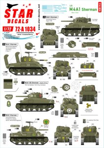 画像1: STAR DECALS[SD72-A1034]1/72 WWII 米 M4A1シャーマンD-デイ75周年スペシャル フランス ノルマンディー1944年 (1)